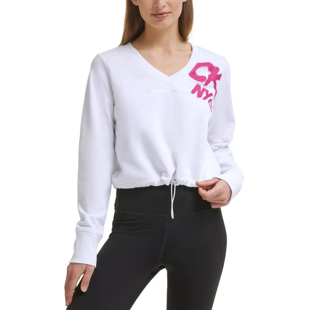New Women's Calvin Klein Performance Women's Cinched Logo Sweatshirt, Size L